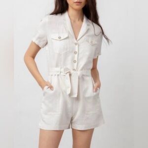 Rails belted linen shorts romper